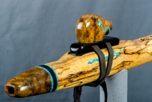 Spalted Tea Olive Native American Flute, Minor, Mid G#-4, #J37F